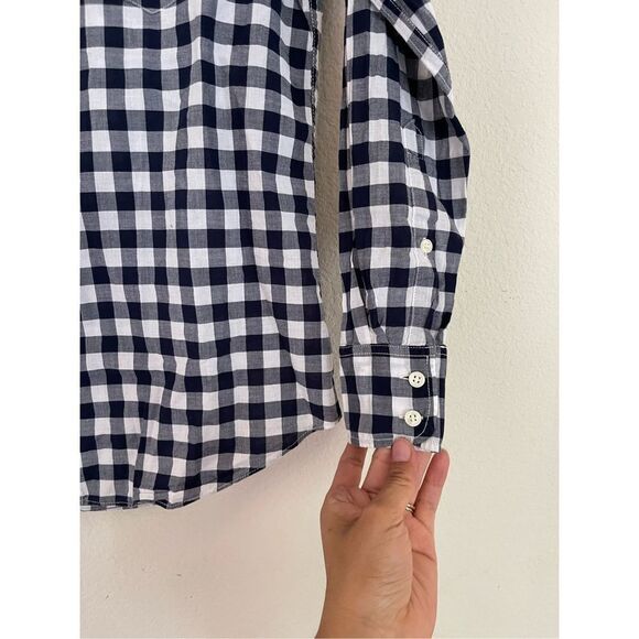 J‎ crew gingham print 100% cotton button up blouse size small - Picture 3 of 6